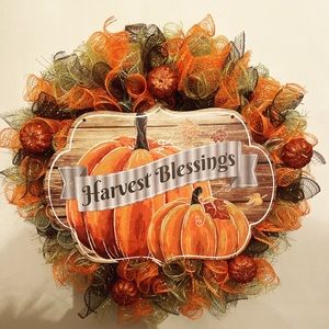 🍁 Handmade Fall/Autumn Seasonal Holiday Wreath 🍁